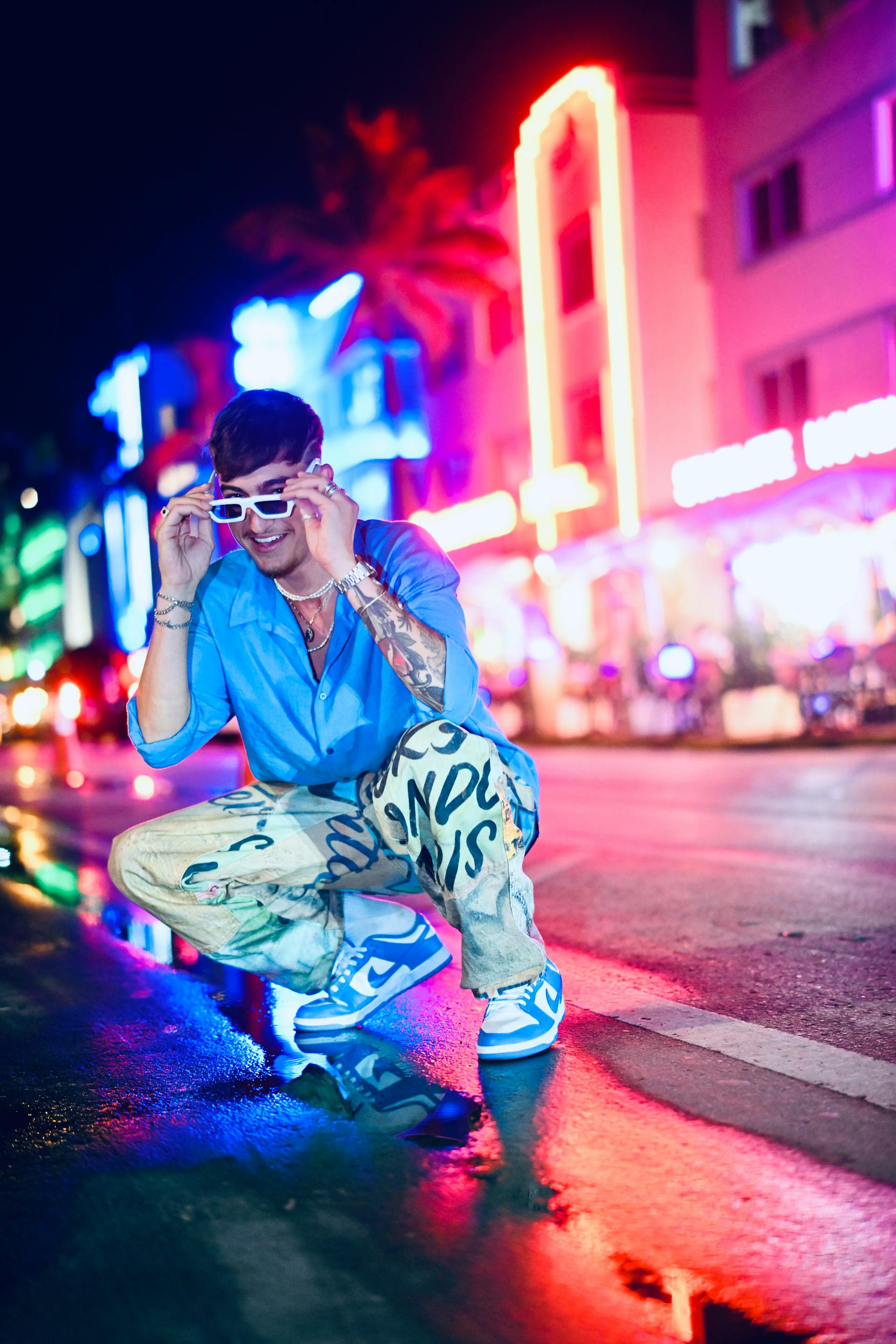 Neon Ocean Drive portrait